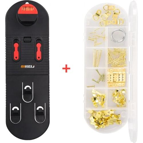 Photo album balance ruler installation photo frame level ruler with position determination nail TV hanging tool