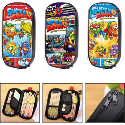 Functionary Superzings Pencil Case Kids Cartoon Anime PenBox Students Stationery Storage Bag Boys Girls Super Zings Cosmetic Bag