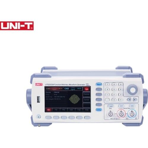UNI-T UTG2025A Function/Arbitrary Waveform Generator 200MS/s 25MHz Channels 2 USB Device 4.3 Inches 64K Color TFT LCD Display