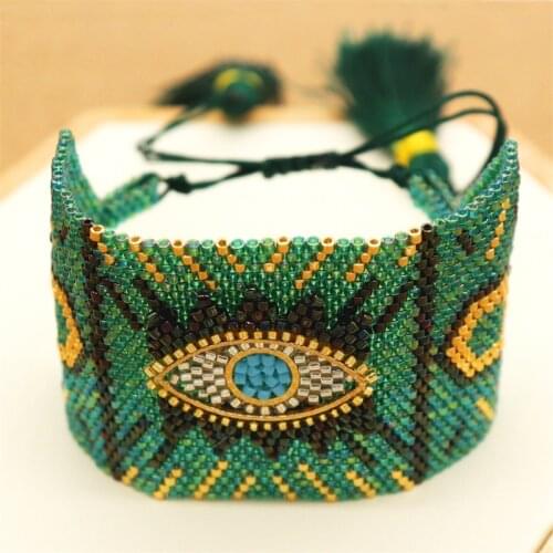 INS Boho Bracelets For Women Miyuki Crstal Pulseras Mujer Moda 2020 Red Devil Eye Bracelet Jewelry Accesorios Mujer Bileklik