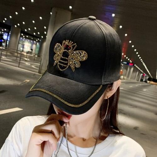 Spring Mens Trendy Peaked Cap Autumn Sun Hat 2021 Fashion Cartoon Animal Rhinestone Baseball Cap Women