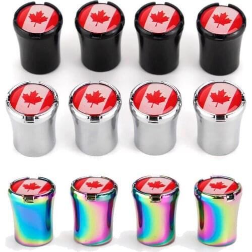 Canada flag Slim Waist Car Wheel Air Port Valves 4pcs/set Dust Proof For Mercedes W213 For Benz Universal Bike Car Accessories