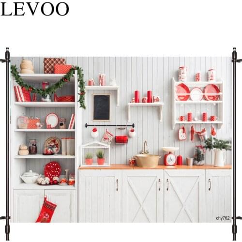 LEVOO Photography Studio Christmas Red Kitchen Accessories Celebrate Newborn Photography Backdrop Camera Fotografica