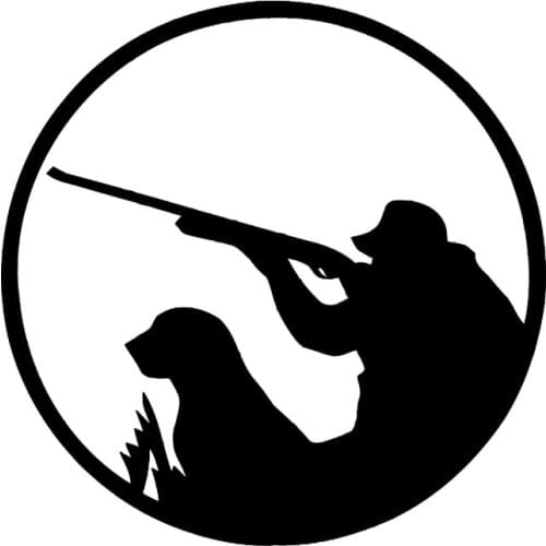 Personality Hunter with Dog Car Sticker Windshield Bumper Motorcycle Decal High Quality KK Vinyl Cover Scratches Waterproof PVC