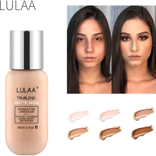 LULAA Makeup Foundation Liquid Long-lasting Full Coverage Face Concealer Base Matte Cushion Foundation Cosmetic BB CC Cream