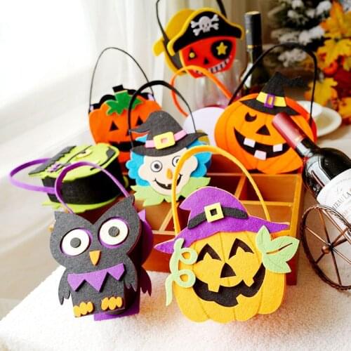 Halloween non-woven portable pumpkin bag Candy Bag childrens gift bag Halloween Christmas decoration packaging box candy box