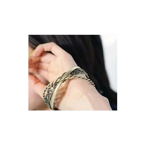 New Cute Hot sales Korean female models bronze retro fashion punk fashion wild braided bracelet