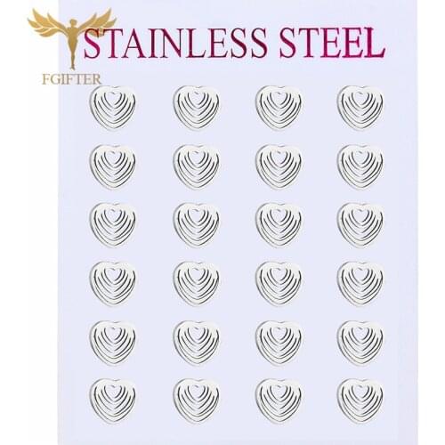Couple Jewelry Multilayer Hollow Heart Stud Earrings Stainless Steel Woman Ear Accessories Romantic Sweet Anniversary Gifts