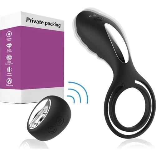 Hot Silicone Vibrator Sex Ring Toys USB Rechargeable Remote Control Male Anal Plug Cock Clitoris Prostate Massager for Women