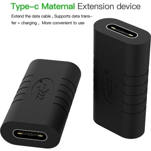Portable USB-C Female to Female Converter Data Sync Type-C Extension Adapter For SAMSUNG HUAWEI XIAOMI Extension Cable