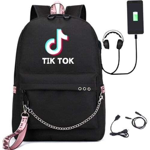 Tik Tok Backpack Student Usb Charging Children School Bag Breathable Big Capacity Waterproof Teenager Student Laptop Backpacks