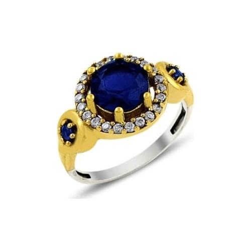 Silverlina Silver Oval Sapphire Zircon Authentic Ring