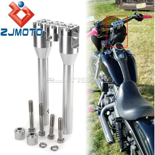 Silver Motorcycle Heighten 1-1/2'' Clamp Risers Handlebar Bar Riser For Harley Dyna FXD FXR Sportster 1200 883 XL Forty-Eight