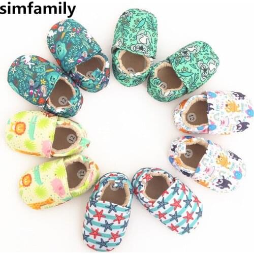 [simfamily]Baby Shoes Boys Girls Shoes Newborn Soft Infant First Walkers Shoes Cute Cartoon Printed Shoes