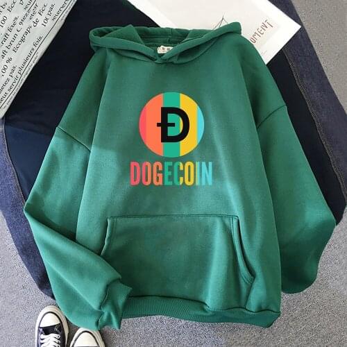 Dogecoin To The Moon Hoodie Women Sweatshirt Hoody Casual Loose O Neck Fleece Sweatshirt Kawaii Hoodie Fashion Season Tops