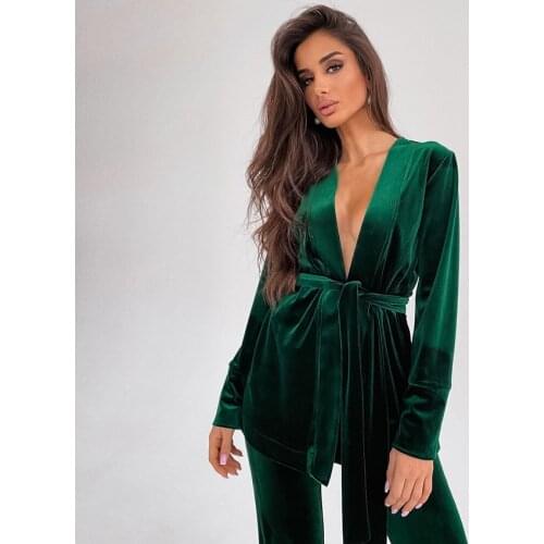 Restve Knit Velvet Women Robes With Sashes Solid 2 Piece Set Long Sleeve Robe Female Home Suit Sets With Pants Autumn Casual