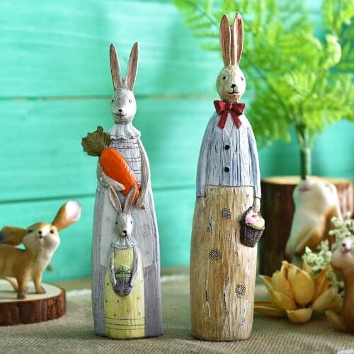 Garden painted resin crafts ornaments lovers rabbit home shop decoration gift customization