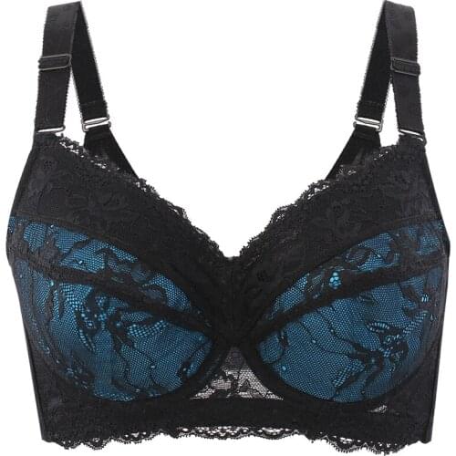 Womens Full Figure Lightly Lined Underwire Lace Bra 34 36 38 40 42 44 46 48 B C D E F G H