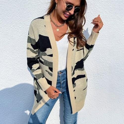 Ladies Sweater Female Coat Winter V Neck Sweater Tops Long Sleeve Casual Coat Loose Outerwear Women Sweater Oversize Cardigans