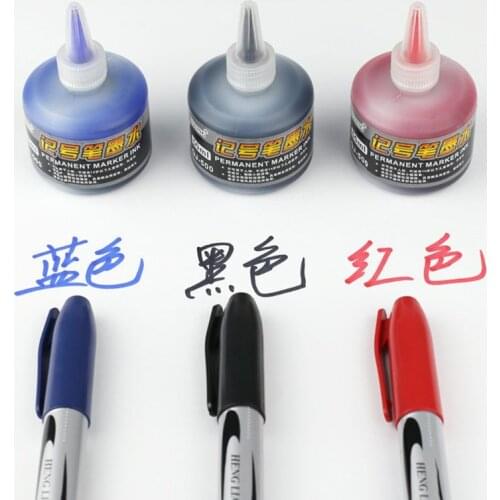 1 Bottle 50ml Refill Ink for Refilling Inks Marker Pen Black Red Blue 3 Colors 24BB