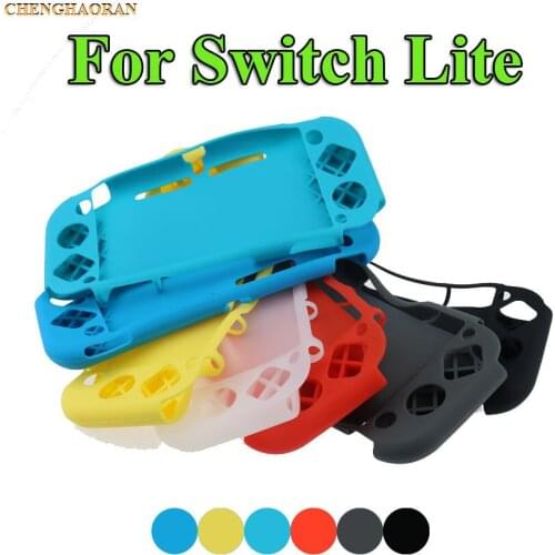ChengHaoRan Mix 7 colors 10pcs Soft Silicone Silicon Protective Half pack Solid Pure color Case Cover For Switch Lite Console