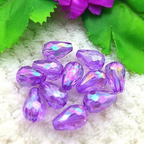 25pcs10mm AB Water drop bead Hole Scrapbook Resin Flat Back Wedding Diy Button Crafts
