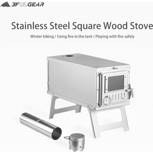 3F UL GEAR Outdoor Wood Stove Ultralight 304 Stainless Stove Multipurpose Camping Tent Heating Furnace Field Survival