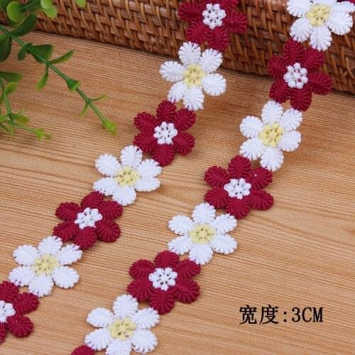 40Yards Colorful Embroidered Lace Trim Flower Lace Appliques Sewing Foot Dentelle Diy French Cord Lace Jewelry Hair Accessories