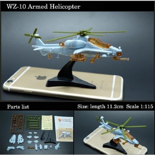 4D CAIC Z-10 Helicopter Aircraft Assembly Model Puzzle Building Figure