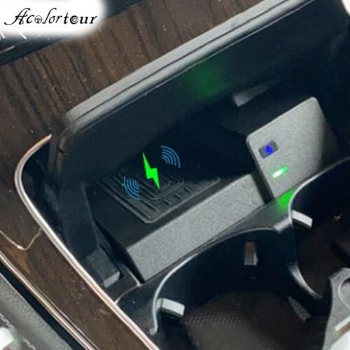 Car wireless charger for Mercedes Benz GLC43 C Class C180 C200 W205 cordless charging board for AMG C43 C63 qi fast charge panel