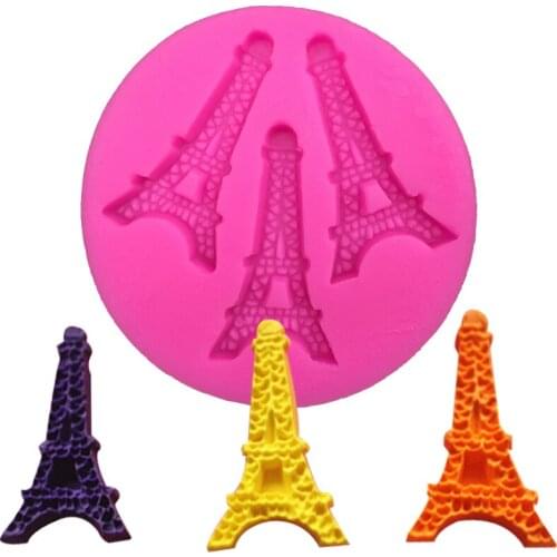 Tower shaped 3D Reverse sugar molding Food Grade silicone mould for polymer clay molds chocolate cake decoration tools FT-0176