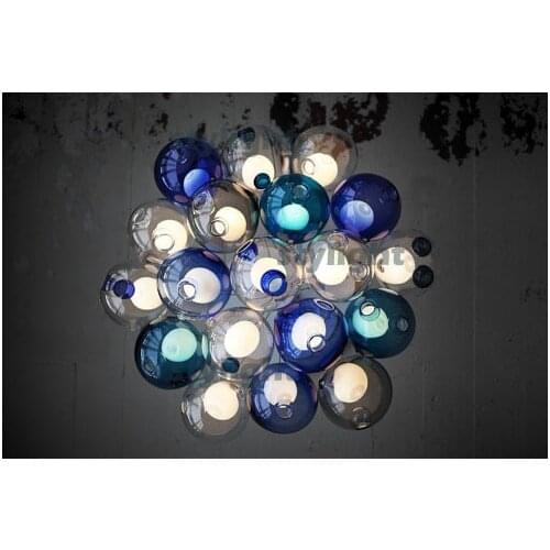Diameter 10cm, 19 heads mordern lamp Glass ball pendant lights chandelier of colourful glass spheres