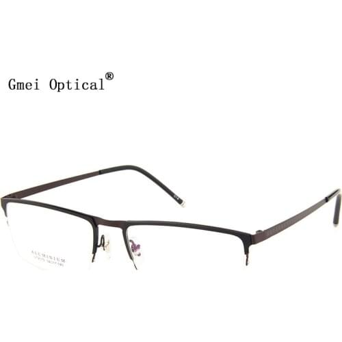 Gmei Optical LF2019 Metal Alloy Semi-Rimless Frame Eyeglasses for Women and Men Eyewear Spectacles Frames