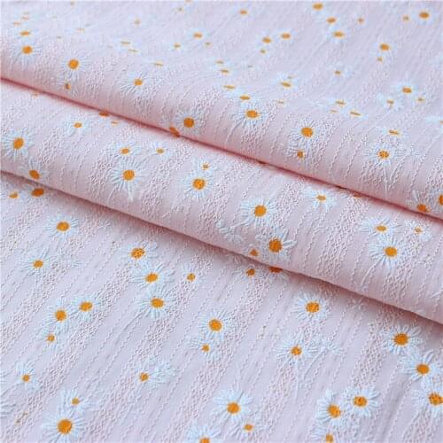 Cotton Daisy Print Jacquard Fabric Texture Making Skirt Childrens Clothing Sewing Fabric Handmade DIY Cloth for Dress