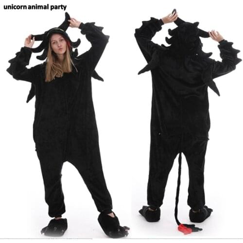 Kigurumi Homewear Women Man Pyjamas Onesie Cosplay Costume skeleton Shark mouse Black monster Sleepwear Pajamas Party Clothing