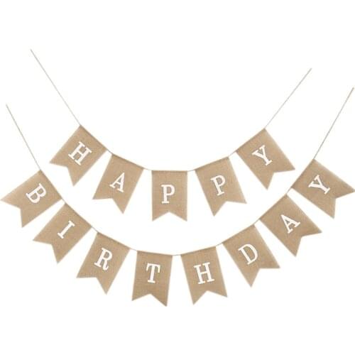 Linen 1ST HAPPY BIRTHDAY Party Banner Home Birthday Party Decorations Hanging Burlap Party Decor Photo Prop