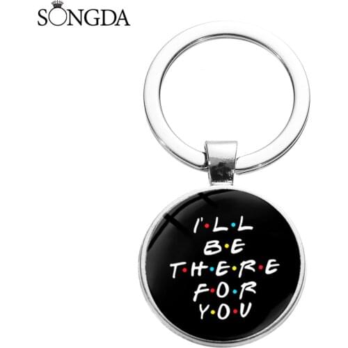 Cute Friends TV Show Keychains Central Perk Coffee Time Monica Apartament Door Keychain Key Ring Keyholder For Best Friend Gifts