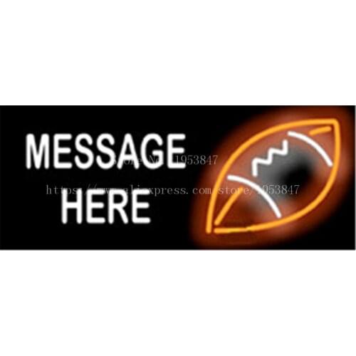 Custom Message Football Game NEON SIGN REAL GLASS BEER BAR PUB LIGHT SIGNS store display Bulbs Desserts Pastries Lights 19*15"