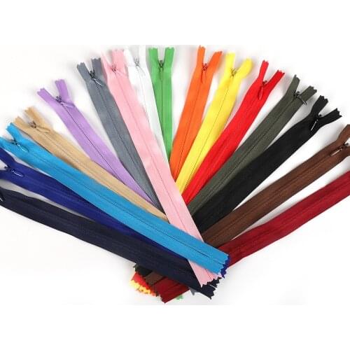 10pcs/bag 20cm 25cm 28cm 30cm 35cm 40cm 50cm 55cm 60cm Long Invisible Zippers DIY Nylon Coil Zipper For Sewing Clothes Accessory