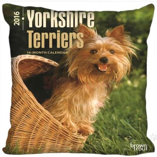New Hot Custom Yorkshire Terrier Square Pillowcases zipper Fashion Custom Pillow Case 20x20cm 35x35cm 40x40cm Drop Shipping