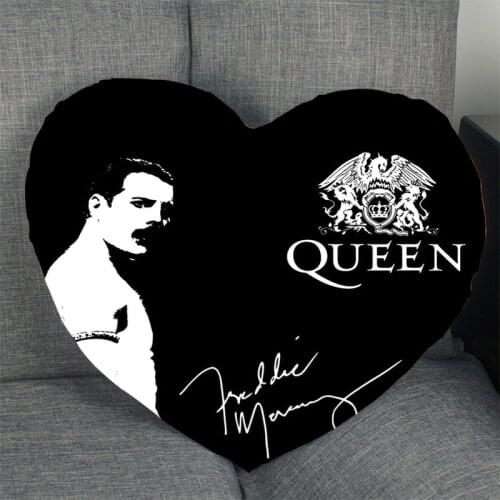 New Arrival Freddie Mercury Pillowcase Heart Shape Satin Fabric Pillow Cover For Home Bedroom Wedding Decorate Pillow Cases