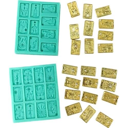 Tarot Card Diamond Necklace Pendant Silicone Mold Jewelry Crystal Epoxy Resin Mold For Jewelry Making