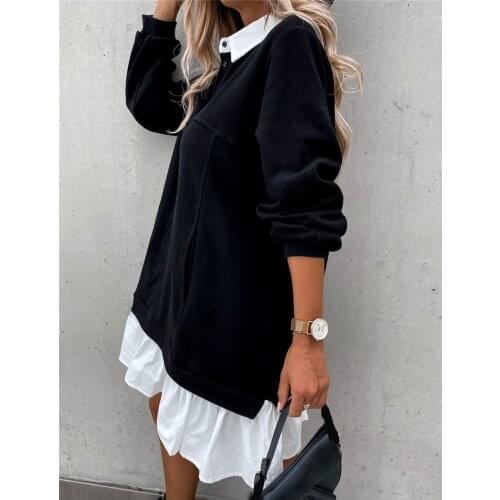 Plus Size 2XL Autumn Winter Dress Cascading Ruffle Women Sweater Dress Sweet Girl Kawaii Dress Female Party Mujer Overalls GV291