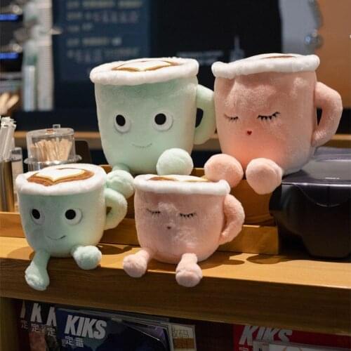 20cm/30cm Creative Coffee Cup Pillow Cushion Interesting Wear-Resistant Cappuccino Collection Cushion for Birthday