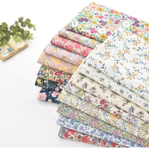 140x50cm Floral Smooth Cotton Poplin Fabric, Making Childrens Clothing Spring and Summer Dress Handmade Cloth
