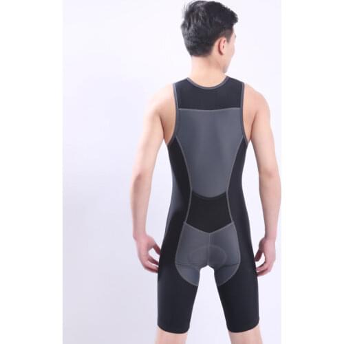 Fast Shipping Ironman Triathlon Skinsuit Sleeveless Integrated Suit Swimwear One-piece Cycling Jersey For Training Competition