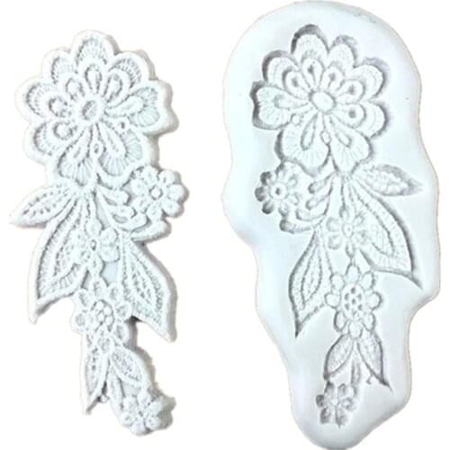 1 Pcs Vintage Lace Flower Cake Mold Silicone Lace Flower Fondant Mould Cake Decorating Lace Chocolate Fondant Mold H433