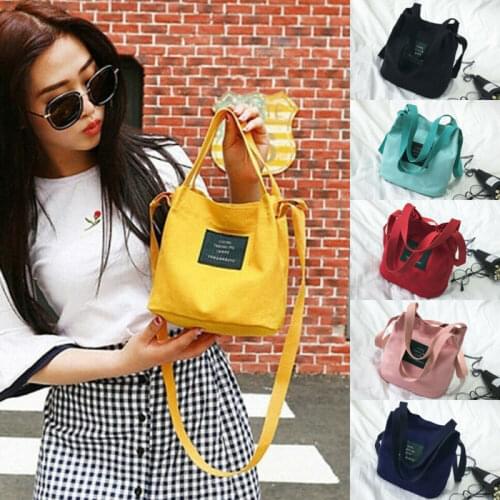 Women Girls Shopping Bags Canvas Handbag Shoulder Bag Messenger Bag Ladies Wallet Satchel Purse