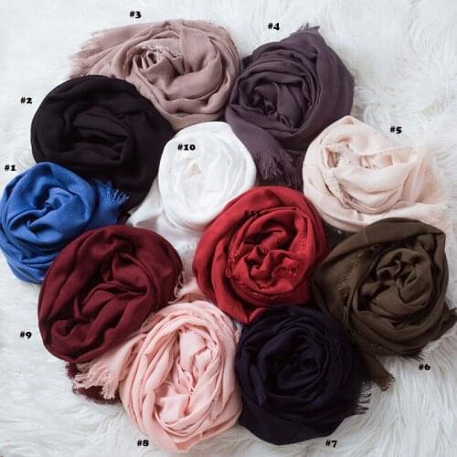 Newest Women Plain Color Scarf Soft Cotton Fringe Scarf Shawls 11Colors 10pcs/lot