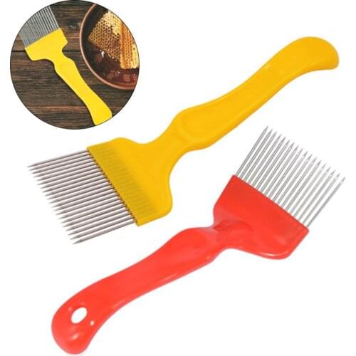 1Pc Bee Honey Forks 21 Pin Straight Needles Uncapping Forks Handle Stainless Steel Needle Beekeeping Tools